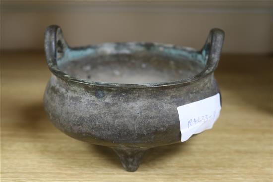 A Chinese bronze censer W.5.5in.